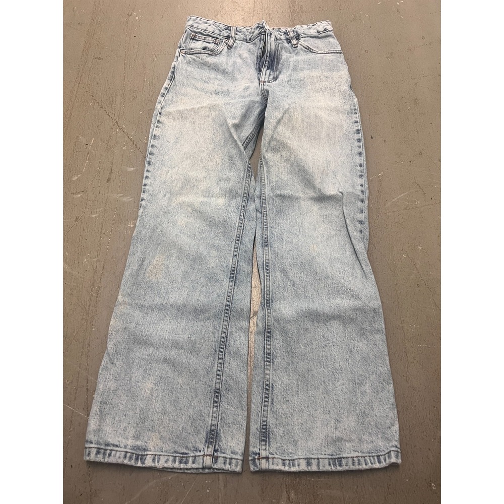 The Drop Jeans Womens 28 Blue Denim Light Wash Baggy Wide Leg Vintage Streetwear